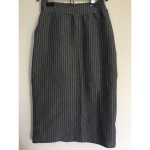 ReneeC grey and white pin strip pencil skirt